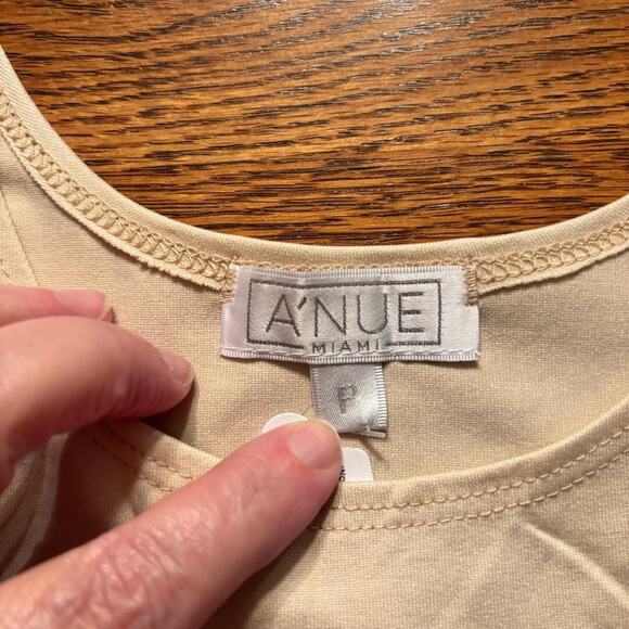 A'nue Thin Strap Tank Top Stretchy Pearl Women's Size Small Made in USA NWT - Picture 3 of 13